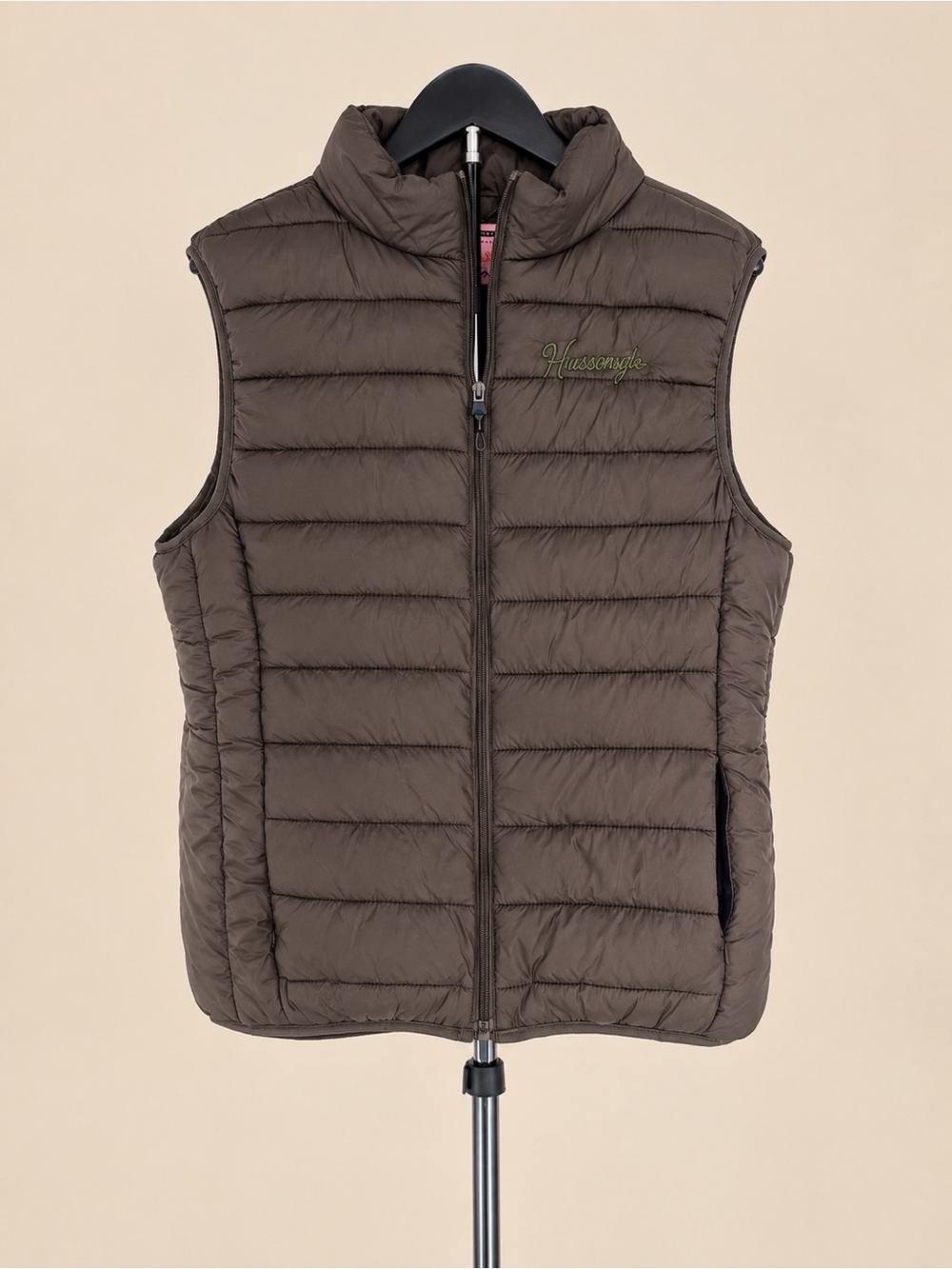 Olive green Quilted Puffer Vest - Women's Sleeveless Jacket